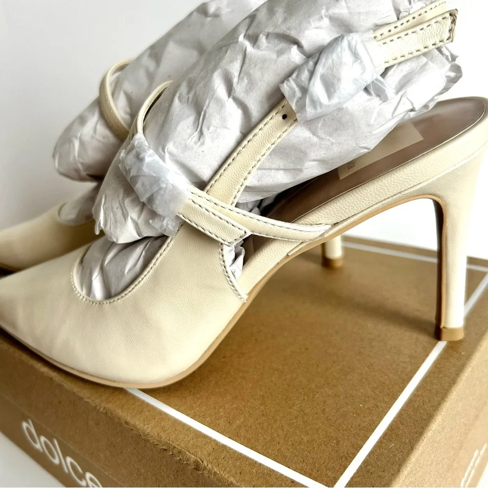 ☀️NEW Dolce Vita Kellen Heels in Ivory Leather. Size: 7.5 - Picture 11 of 16